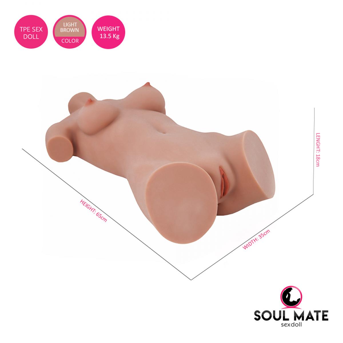 SoulMate Dolls - Ayla Tête avec Torse de Poupée Sexuelle - Brun Clair