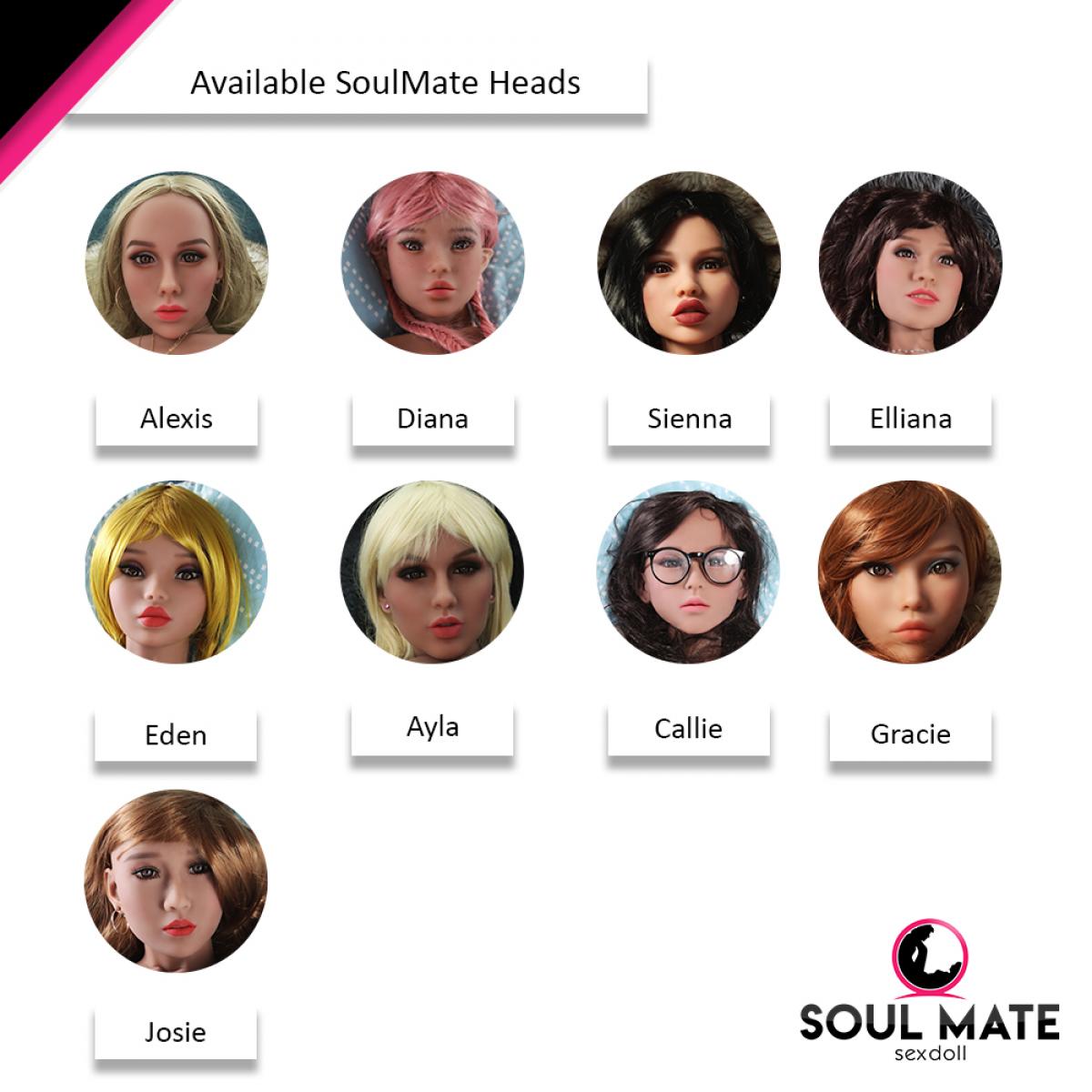 SoulMate Dolls - Ayla Tête avec Torse de Poupée Sexuelle - Brun Clair