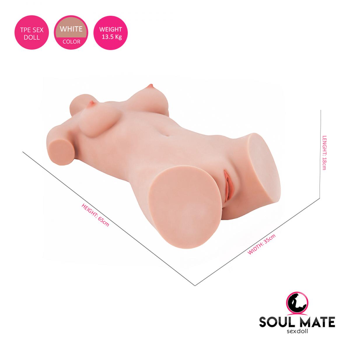 Soulmate Dolls - Jocelyn Cheveux Empilés Sur la Tête avec Torse de Poupée Sexuelle - Blanche