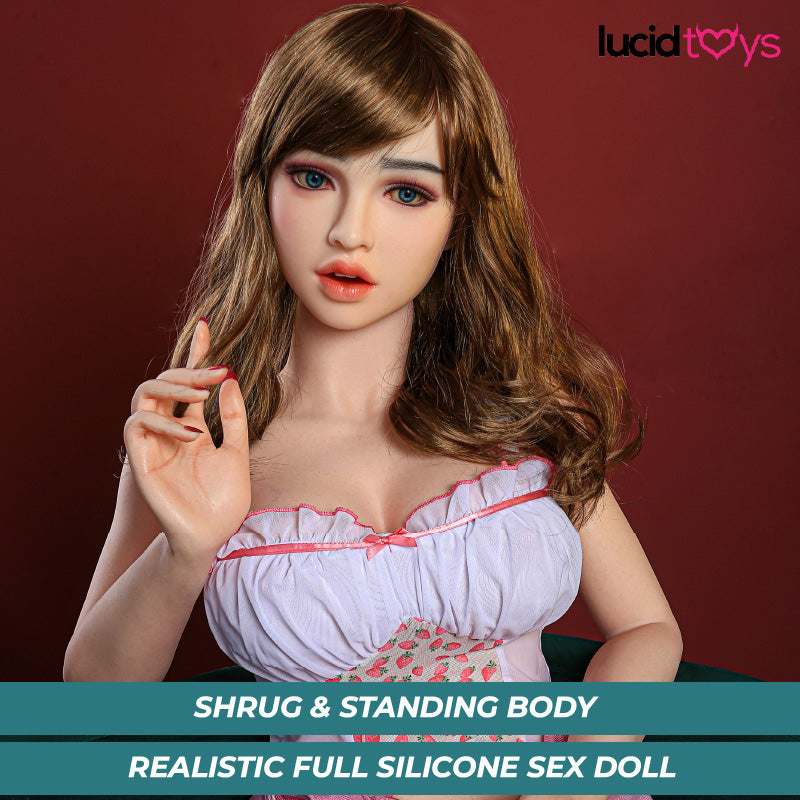 Youqdoll - Laney - Poupée de Sexe Entièrement en Silicone - 163cm - Cheveux Implémentés - Gel Sein - Naturel